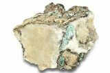 Fibrous Blue Aurichalcite Crystals with Calcite - Mexico #257348-1